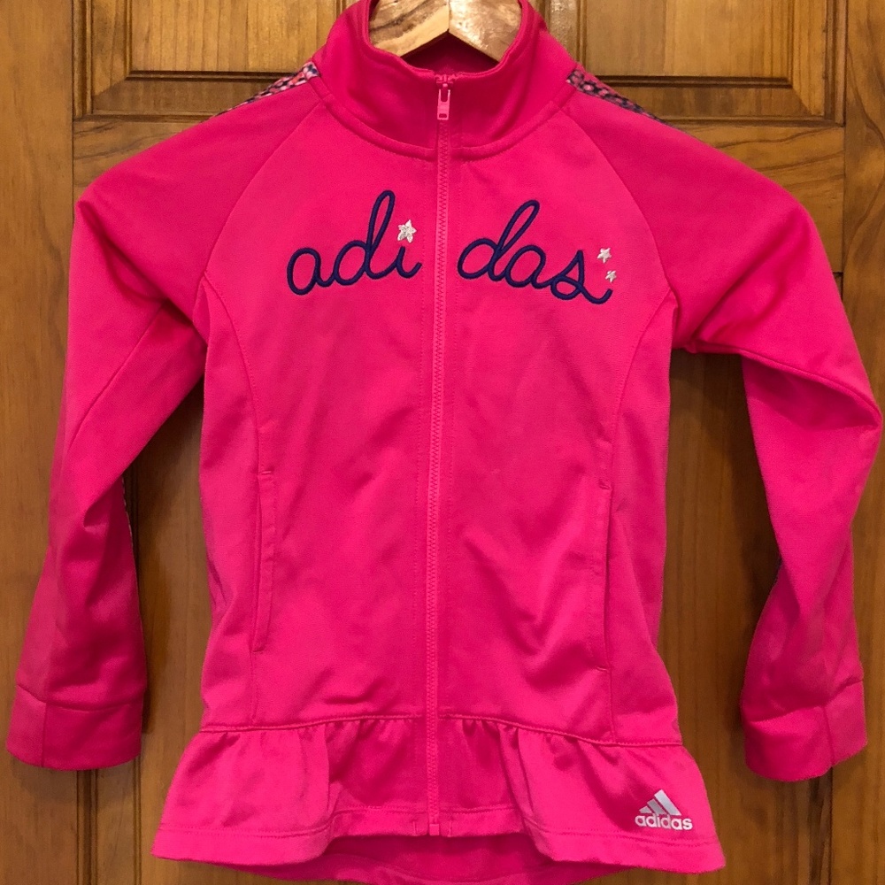 Adidas Size 6X Girls Athletic Zip-Up Top